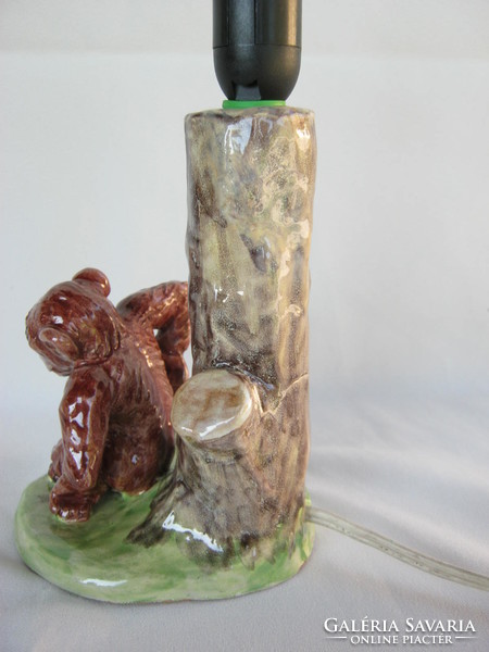 Retro ... Applied art ceramic monkey figurine lamp
