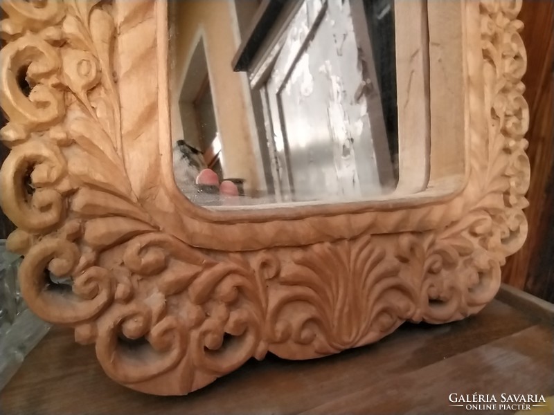 Hand carved wall mirror