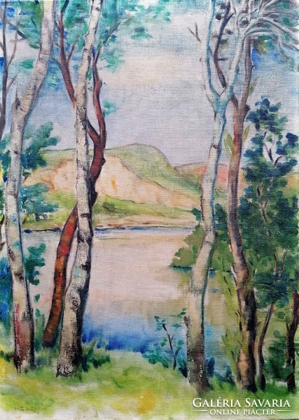 Andor Heller (1904 -) river landscape