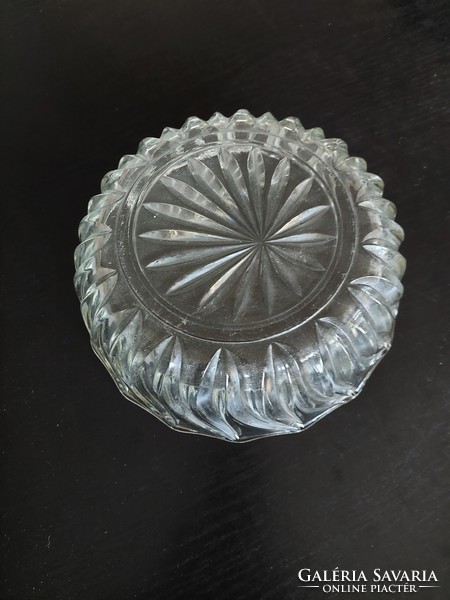 Ardecó glass bowl with engraved pattern