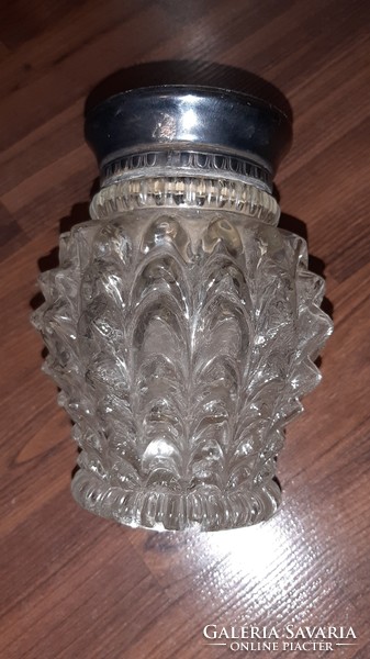Glass vase with a metal rim or the envelope of something