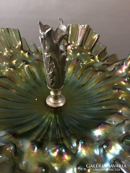 Loetz iridescent glass offering! Flawless !!