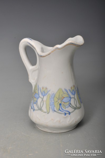 Rarity! Antique hüttl orchid patterned milk cream pouring beautiful piece!