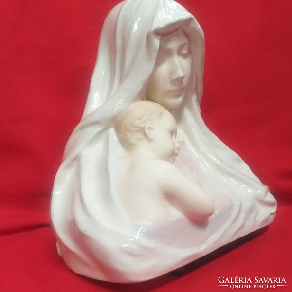 Rudolf Podany (1876-1963) - Scauer Vienna Faienceh,Altwien Madonna Figurális Porcelán