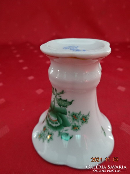 Herendi porcelán váza, antik - 1930-ból, zöld mintás, magassága 6,5 cm. Vanneki!