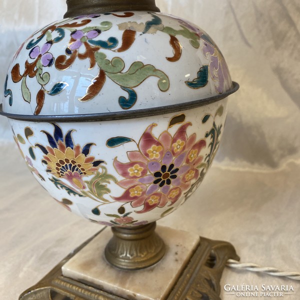 Ritka Antik Zsolnay perzsa mintás asztali lámpa