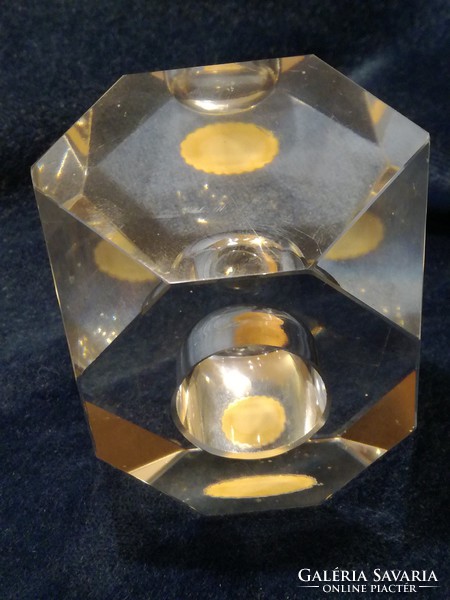 Crystal, diamond polished candle holder