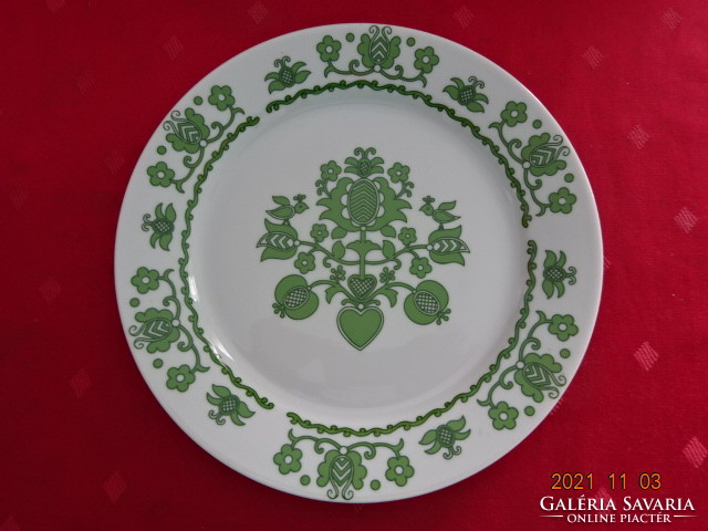 Alföldi porcelán falitányér, zöld mintával, átmérője 19,5 cm. Vanneki!