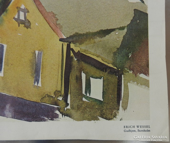 Erich Wessel - házak - szines művészeti nyomat