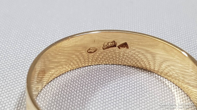 14K gold wedding ring, hoop ring 3.37 g