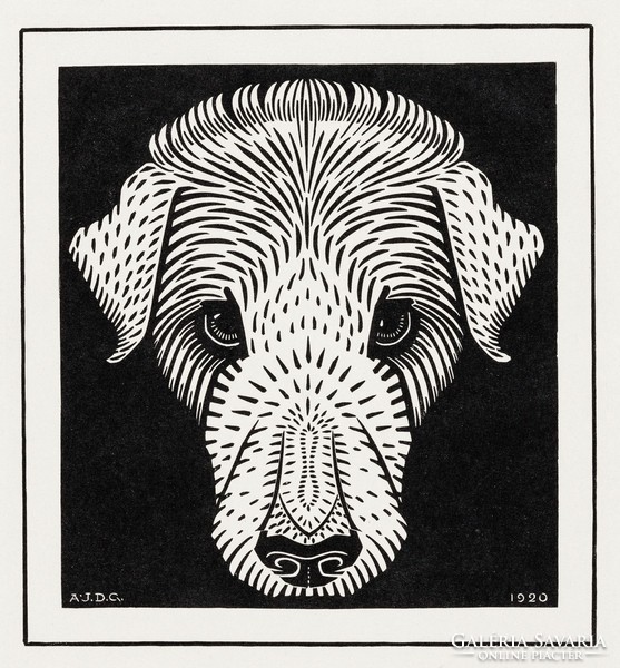 Julie de graag - dog head - reprint
