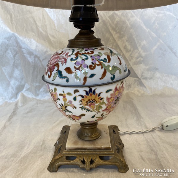 Ritka Antik Zsolnay perzsa mintás asztali lámpa