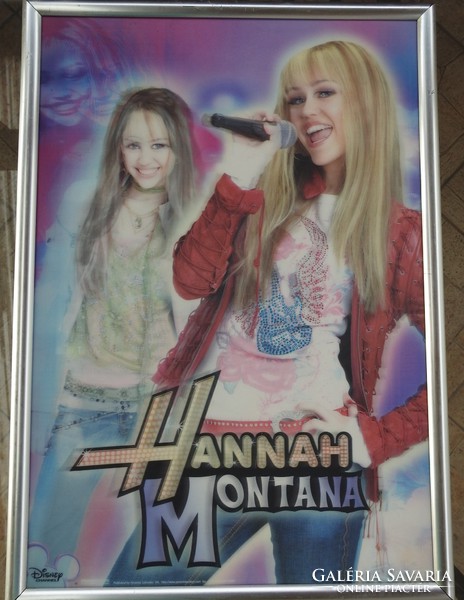 HANNAH MONTANA - 3 D - s hatalmas poszter keretezve