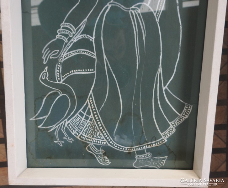 Oriental woman - thick wooden frame