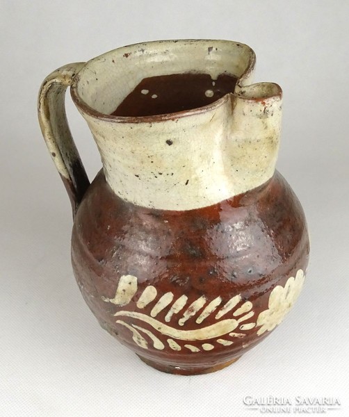 1G558 antique flower pattern ceramic jug 17.5 Cm