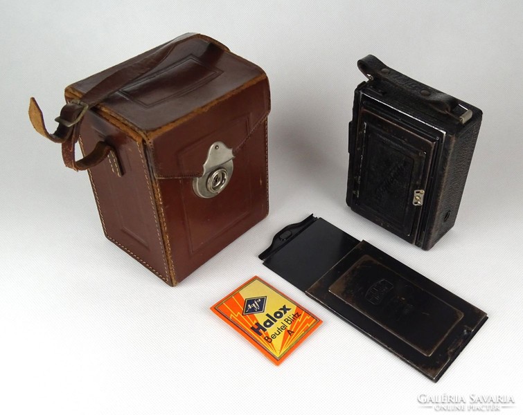 1G012 antique voigtlander compur camera in original leather case 1927/35