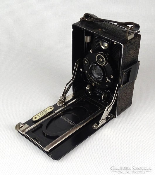 1G012 Antik Voigtlander Compur fényképezőgép eredeti bőr tokjában 1927/35