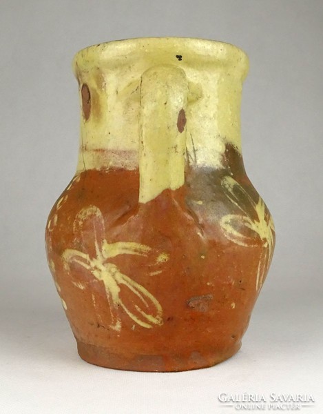 1G557 antique floral ceramic jug 17 cm