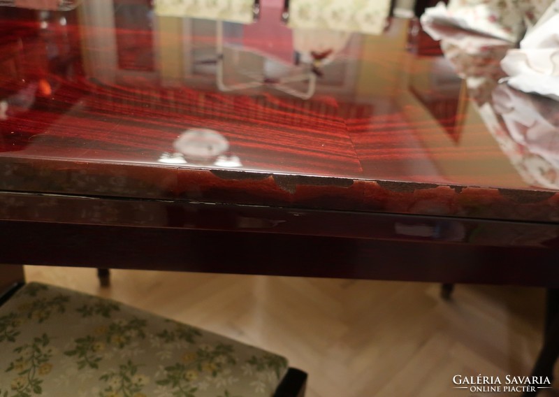 Neo-empire tálaló, vitrines  bárszekrény, étkező asztal, 6 szék