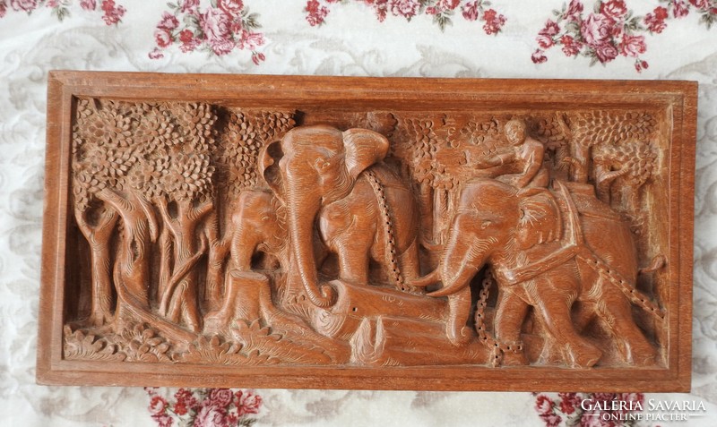 Dél-kelet ázsiai, tikfa, -kézzel készült! faragvány- gyűjtői hagyatékból