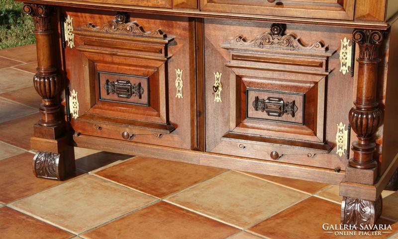 Old German, richly carved special chest of drawers