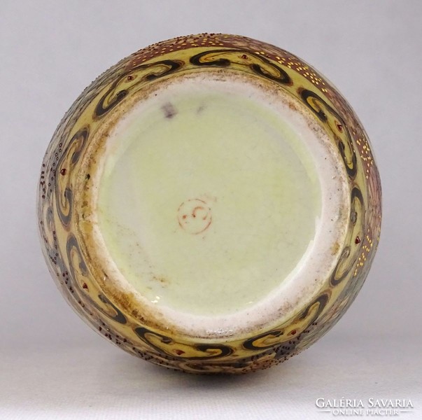 1G561 Régi kínai mintás madaras porcelán váza 25.5 cm