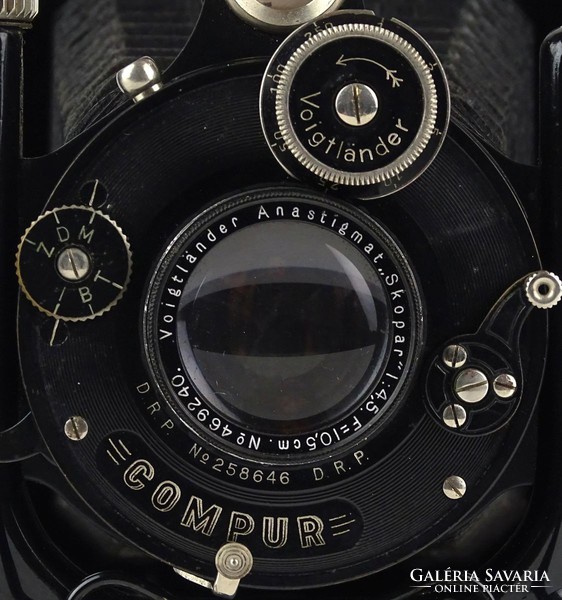 1G012 Antik Voigtlander Compur fényképezőgép eredeti bőr tokjában 1927/35