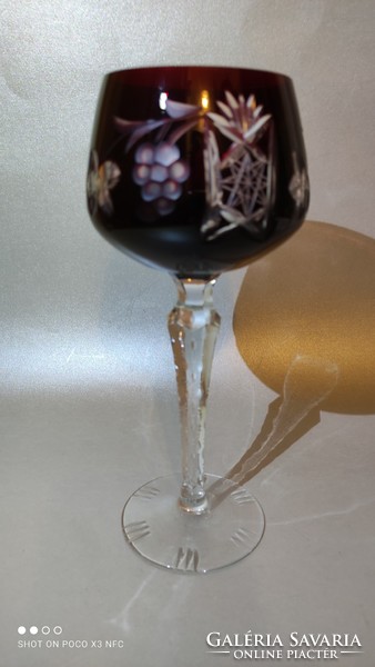 Burgundy marsala pattern polished crystal wine glass