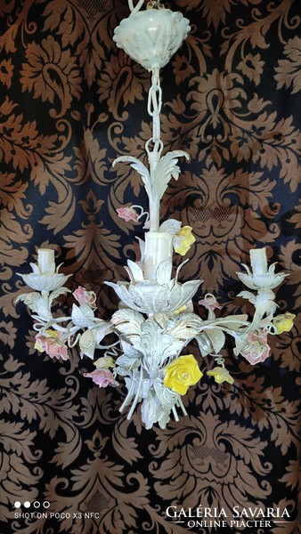 Most igazán akciós most vihető !!! Tavasz pompája gyönyörűséges florentin csillár lámpa 3 ágú rózsás