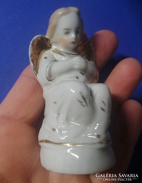 Gyűjtői régi német jelzett porcelán angyal