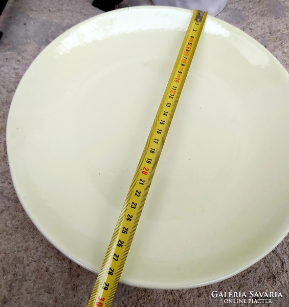 Sárga 28.5 cm-es nagy lapostányér tányér kínáló sültes , paraszti dekoráció