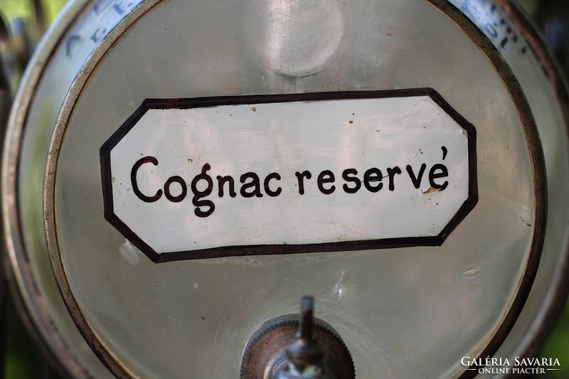 Old cognac serving on a glass barrel stand - Budapest Commercial Co., Budafok