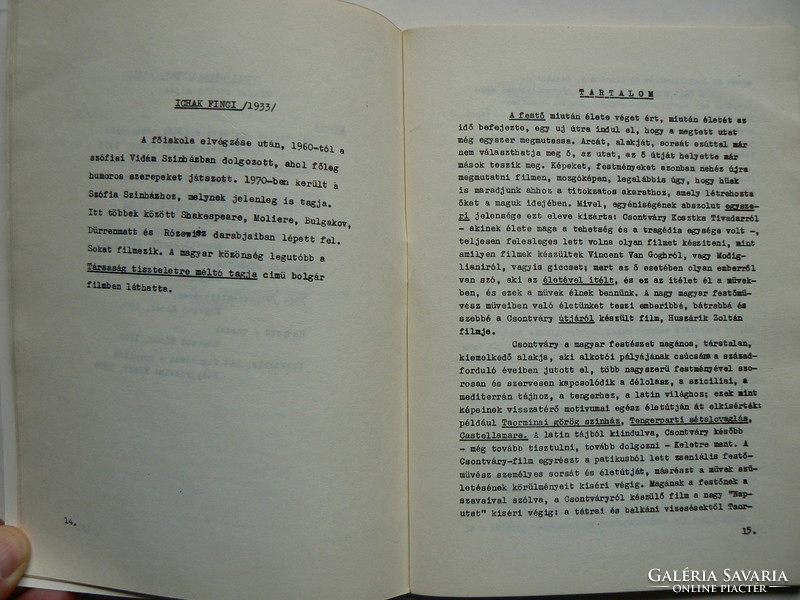 Csontváry, film - hunnia studio, 500 copies, book in good condition is rare!