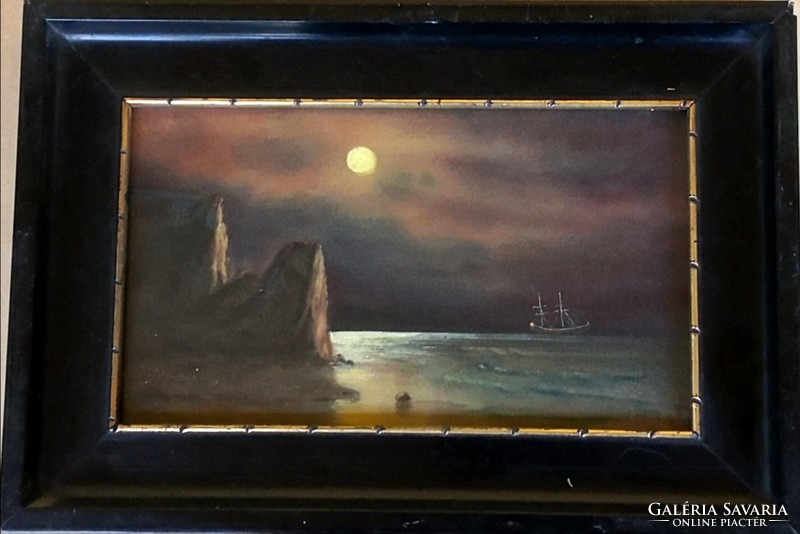 Fk/119 - unknown painter - night sea /textile picture/
