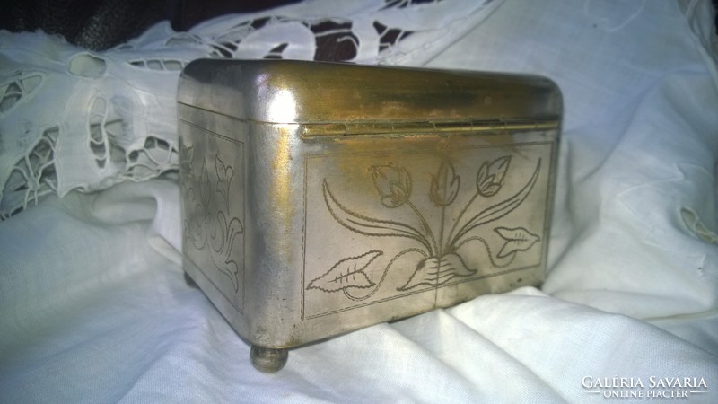 Antique silver-plated sugar box, offering a classic shape