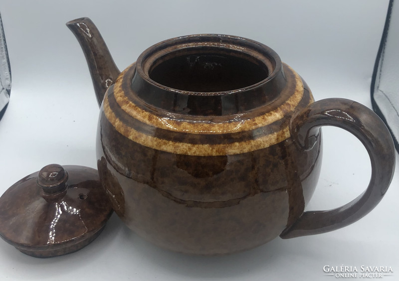 Brown ceramic tea pot