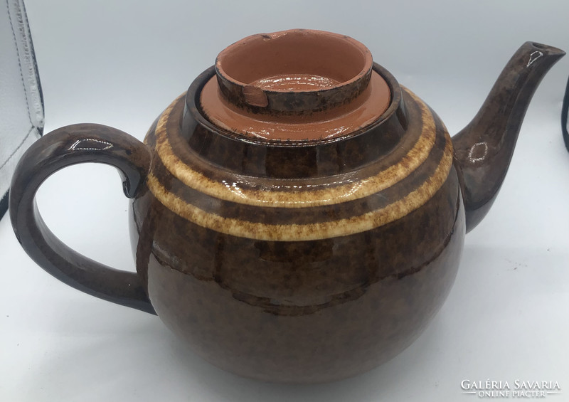 Brown ceramic tea pot