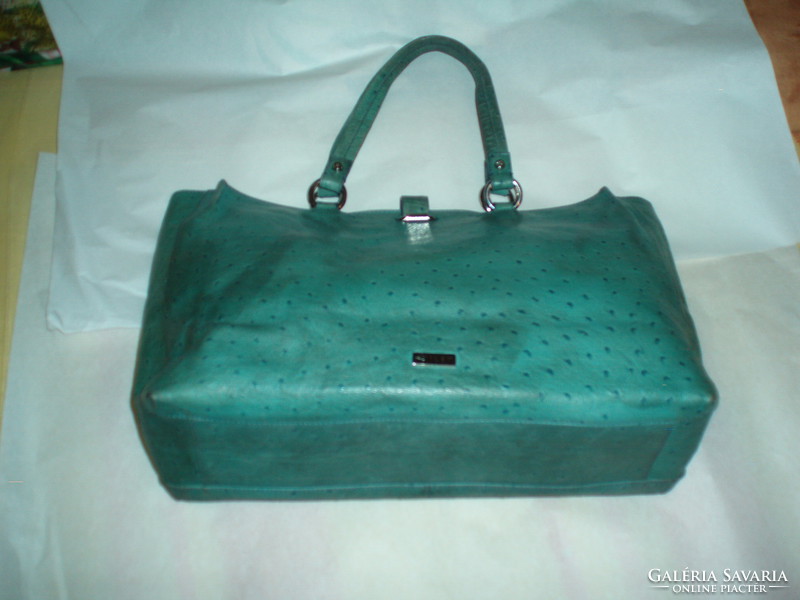 Vintage genuine ostrich leather large handbag