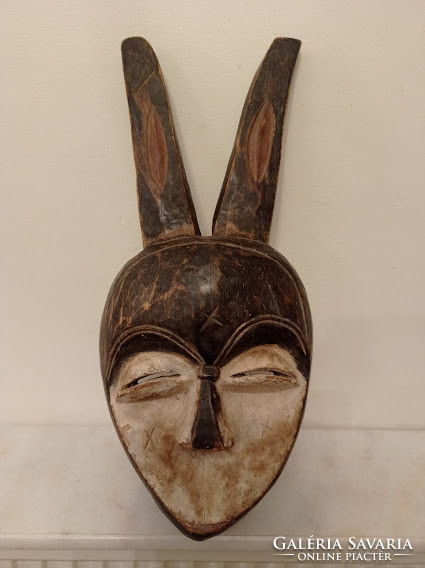 Kwele ethnic group antique antelope mask africa gabon africká mask 345 drums 31