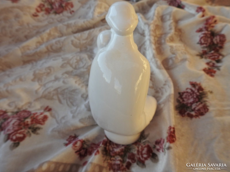 Mother with baby - marked porcelain sculpture sculpture