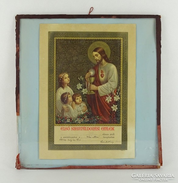 1G573 old first holy communion memorial card 1941