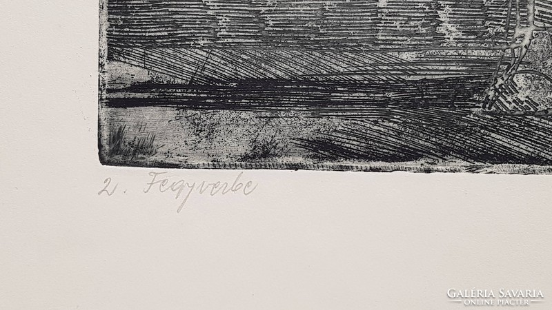 Gyula Feledy (1928-2010) historical etching into a 