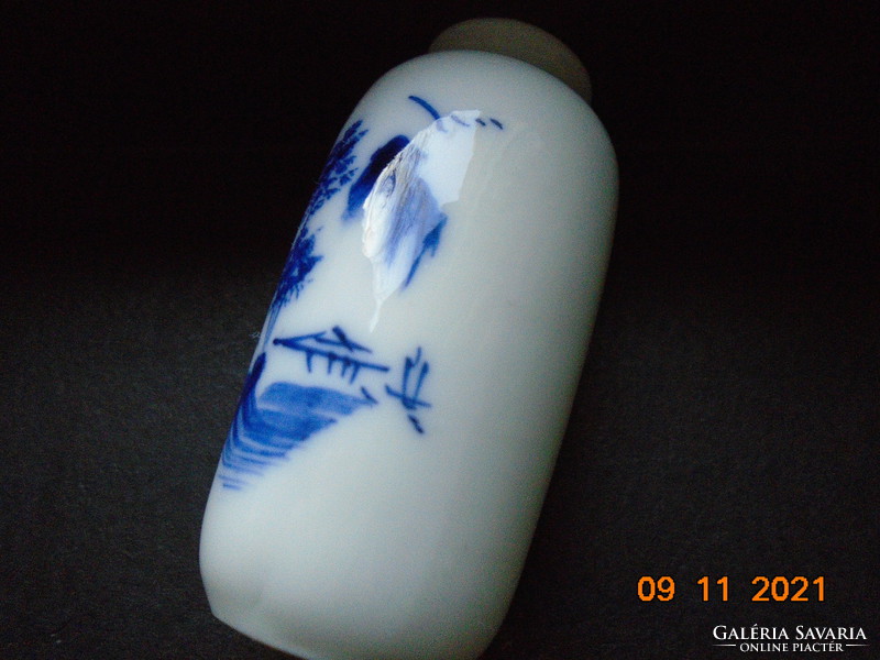 Kézzel festett egyedi kobaltkék Kangxi mintákkal 4 db miniatűr tojáshéj porcelán váza