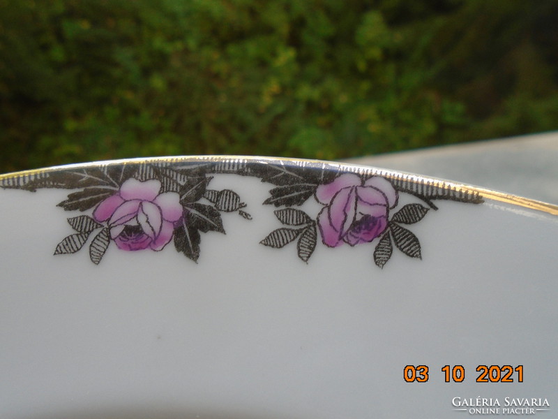 Antique Viennese rose deep plate, hand numbered