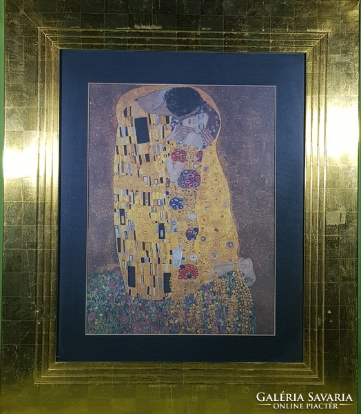 G. Klimt: A csók - modern nyomat gyönyörűen keretezve