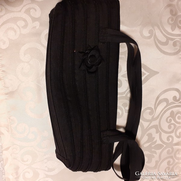 Zipper black small bag, toiletry bag