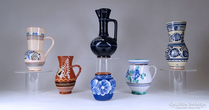 1G587 old ethnographic mixed ceramic package of 6 pieces