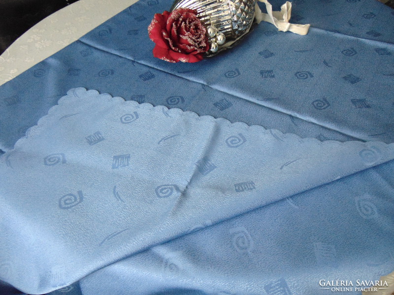 Elegant sky blue silk tablecloth 130 x 160 cm rectangle