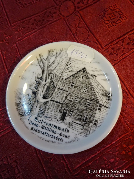 German porcelain mini wall plate with a view of the Radevormwald. He has!