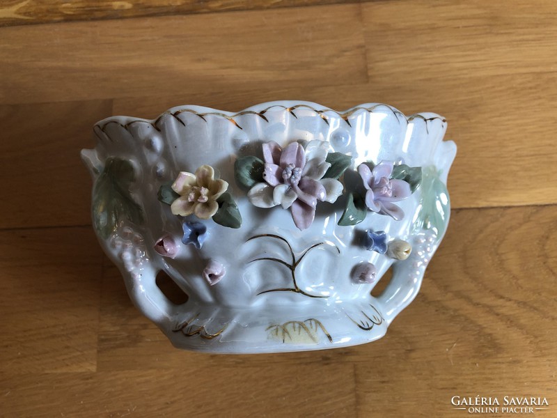 Beautiful floral patterned porcelain candle holders and bowl / serving